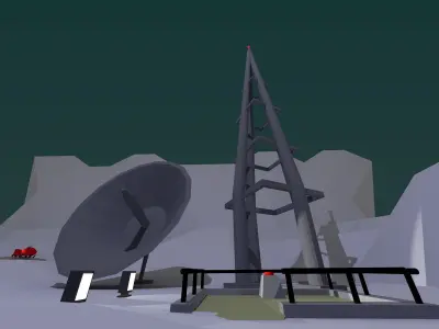 Winter Investigation Zone Low-poly 3D model