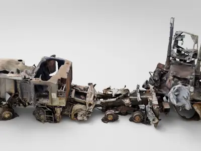 Pantsir-S1 missile system destroyed by Ukrainian army 3D model