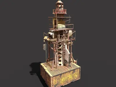 Post-Apocalyptic Lighthouse 3D model