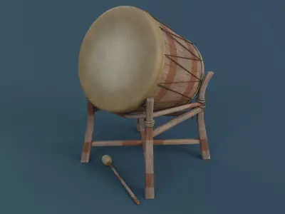 War Drum Low-poly 3D model