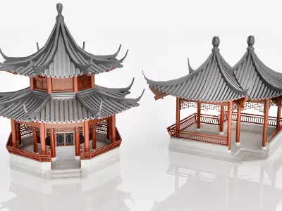 gazebo Low-poly 3D model