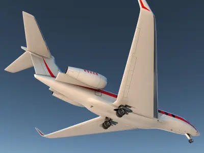 Business Jet Gulfstream G650 Rigged 3D model