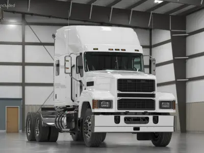 Heavy Duty Truck 2025 White Simplified 3D model