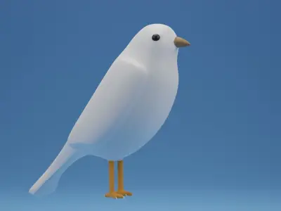 Cartoon Cute Bird Sparrow 3D model