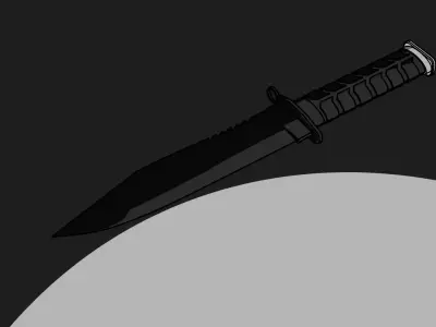 2d shader military knife Free 3D model