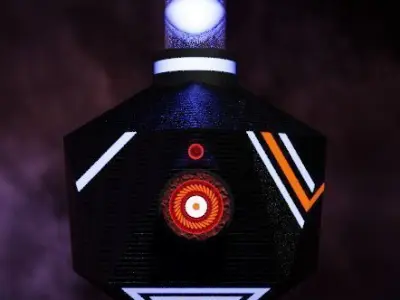 Robot arm isometric Low-poly 3D model