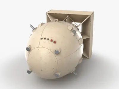 Fat Man Nuclear Bomb Sandy Low-poly 3D model