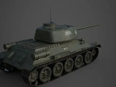 T-34 Medium tank Low-poly 3D model
