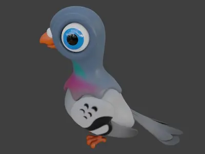 Cartoon Pidgeon 3D model