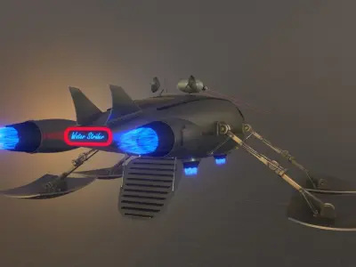 Spaceship Water Strider Cinematic 3D model