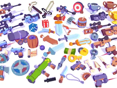 Hypercasual Action Props Pack Volume 4 Low-poly 3D model