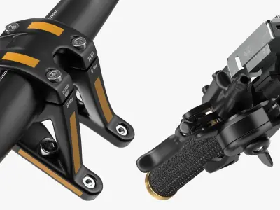 MTB Handlebar with Shift and Info Unit Black-Gray 3D model