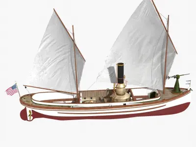 STANDARD STEAM CUTTER - 1902 - US NAVY Low-poly 3D model