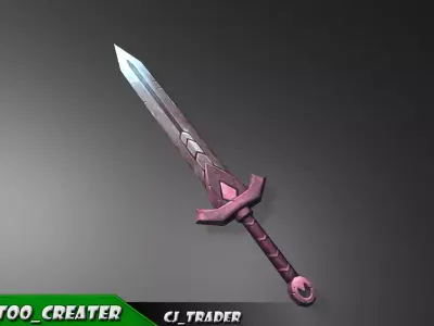 Fantasy Sword Low-Poly 3D Model Low-poly 3D model