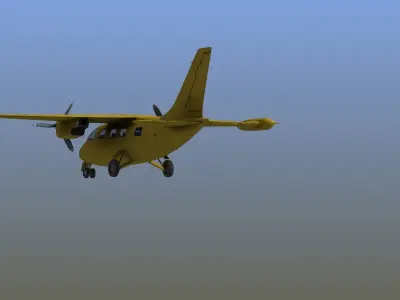 Mitsubishi MU-2 Low-poly 3D model