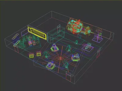Futuristic Space Exploration Exhibition Hall 3D Model 3D model