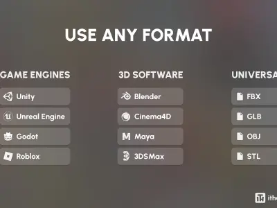 Cold Weapons Low-poly 3D model