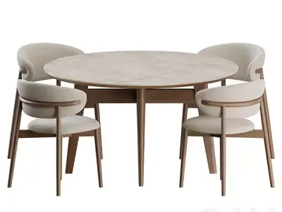 Oleandro chair with table 3D model