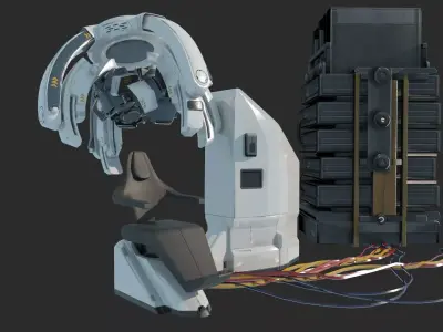Future sci-fi brain scanner 3D model