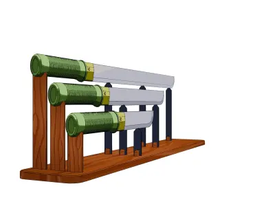 3 Knives for FREE in cartoon style Free 3D model