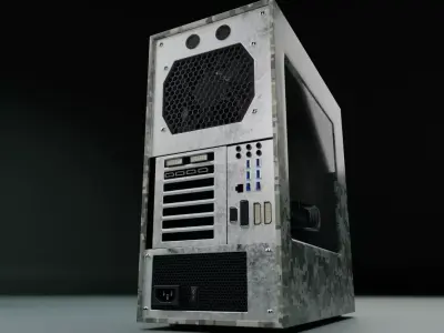 Desktop-PC Low-poly 3D model