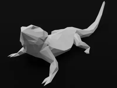 Low Poly Bearded Dragon Reptile Pet 3d Print Model 3D print model