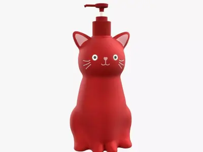 Cat Liquid Soap Dispenser Red Version Free 3D model