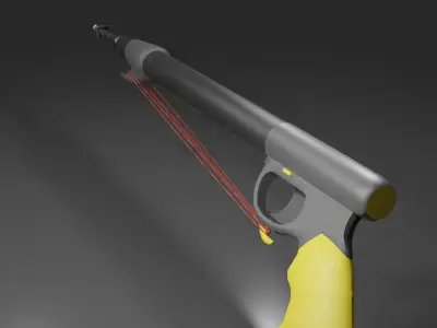 Pneumatic Speargun Low-poly 3D model