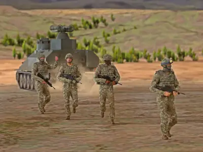 British Armed Forces - Combat Uniform Set Low-poly 3D model