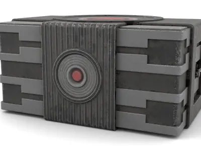 Black Sci-Fi Case Low-poly 3D model