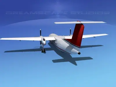 Dehaviland DHC-8 100 Jensen Research 3D model