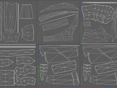  Collection low poly bows for coloring separate UV Free low-poly 3D model