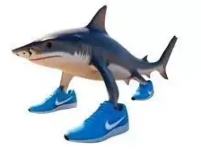 Tralalero Tralala  A Sark with Blue Shoes 3D model