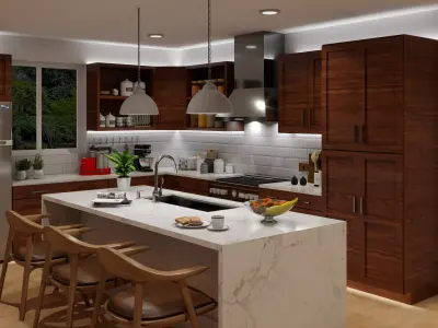 Kitchen Scene  Free 3D model