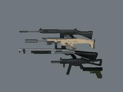 WEAPONS PACK Low-poly 3D model