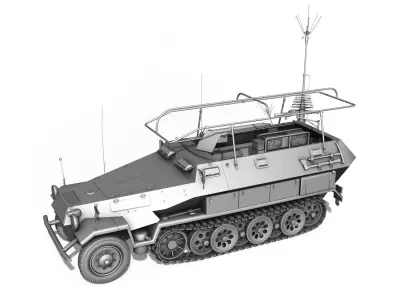 SD KFZ 251 3 IV Ausf A - Hanomag Radio and Command Vehilce 3D model