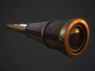Spyglass brass knob Low-poly 3D model