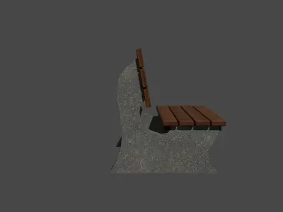 Park Bench Low-poly 3D model 14