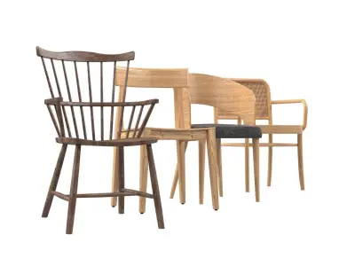 Classic Chairs Set Free 3D model
