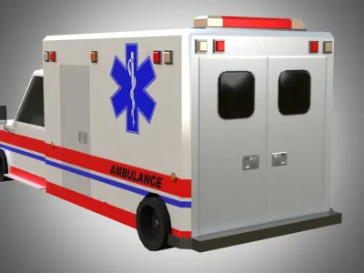 Low poly ambulance Low-poly 3D model