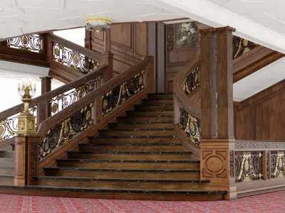 Titanic - Interior - Assets Pack Low-poly 3D model