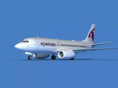 Boeing 737 MAX 7 Qatar Airways  3D model