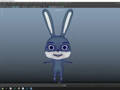  Rabbit Cartoon 3D Free low-poly 3D model