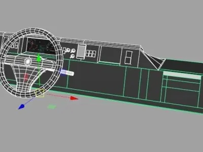 Steering Wheel and Dashboard Free low-poly 3D model