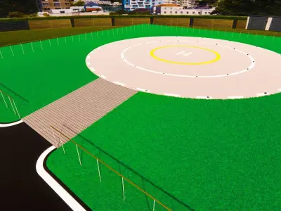 Helipad - ground type - in Revit 3D model