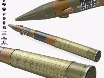 RT-2PM Topol SS-25 Sickle ICBM Missile 3D model
