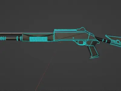 Benelli M4 Shotgun Low-poly 3D model
