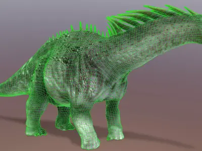 Amargasaurus dinosaur Low-poly 3D model