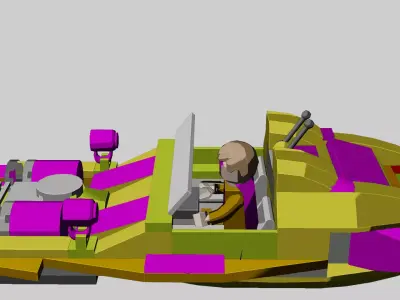 Cyberpunk Lego Style Hovercar 3D model