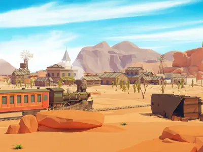 Wild West Low-poly 3D model